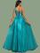 E500 Teal Blue Applique Gown